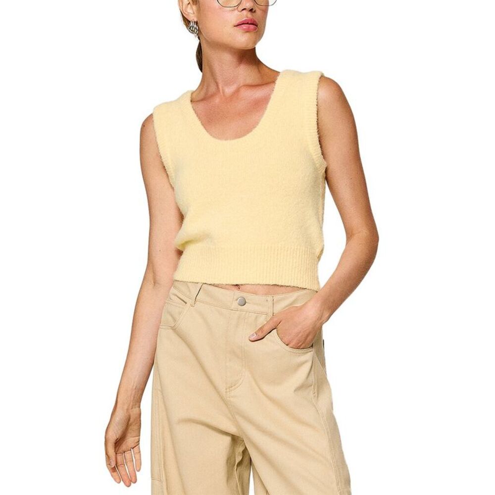 Line & Dot Womens  Leonis Wool-Blend Sweater Vest, Yellow